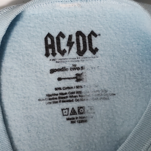 AC/DC women's light blue pullover sweatshirt Highway To Hell vintage style Large - Picture 3 of 3